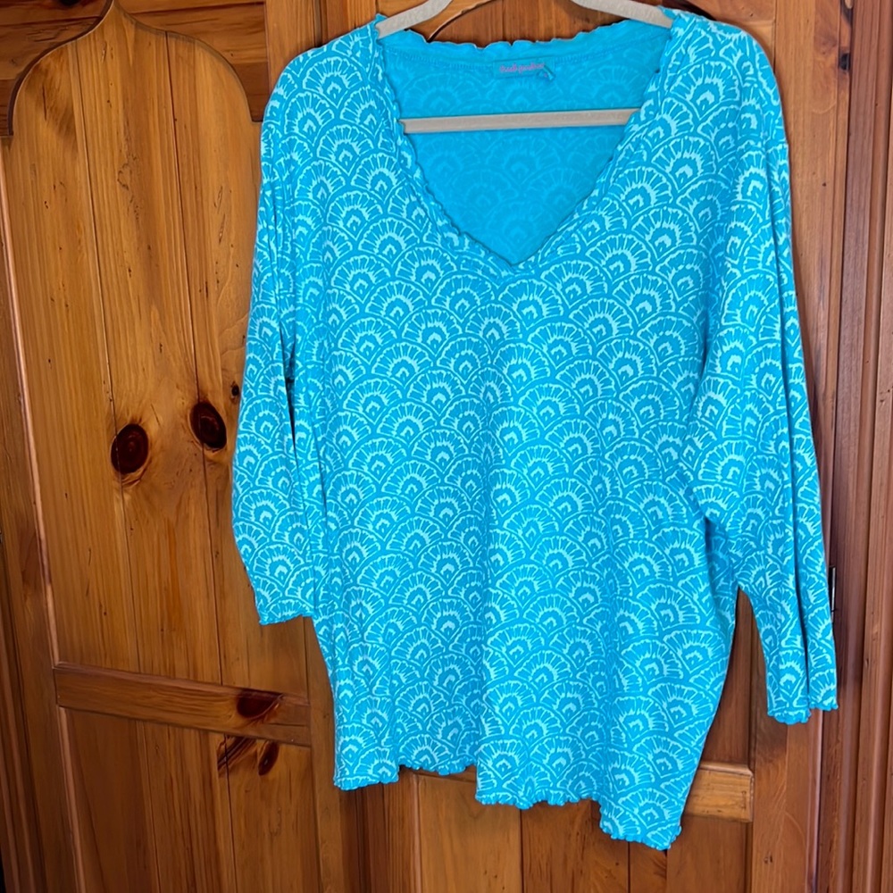 Fresh Produce 1X blue tunic